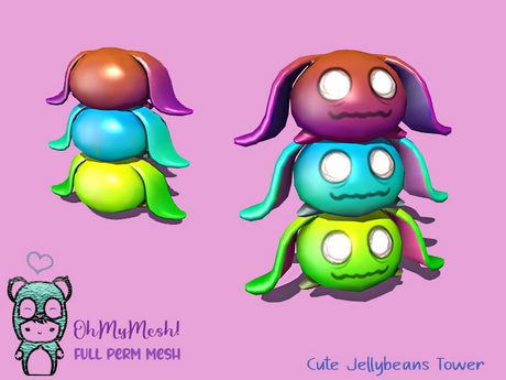 Second Life Marketplace - OhMyMesh! Cute Jellybeans Tower - Full Perm Mesh
